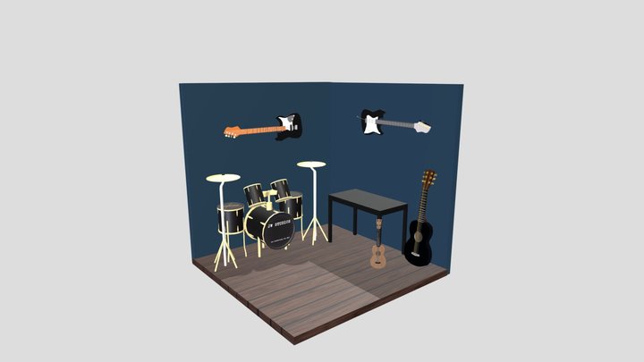 ISOMETRIC ROOM / music studio 3D Model
