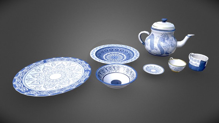 Chinese Dish Set 3D Model