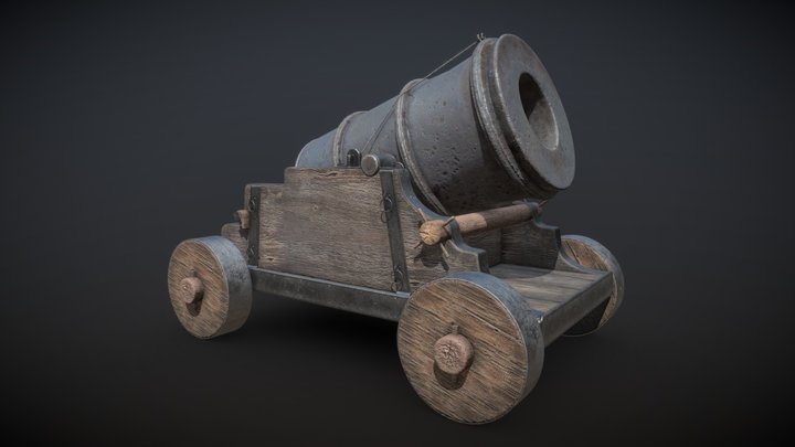 Medieval mortar cannon 3D Model