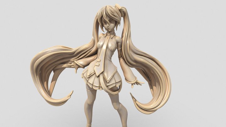 Miku Hatsune - Volcaloid - 3D Printable Model 3D Model