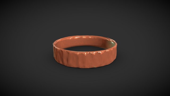 Hammered copper ring 3D Model