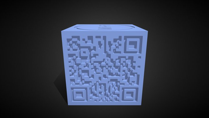 3D Кубик з QR кодом для Wi- Fi 3D Model