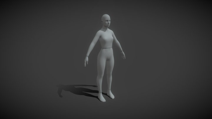 Clothed Female Body Base Mesh 3D Model 10k Poly 3D Model