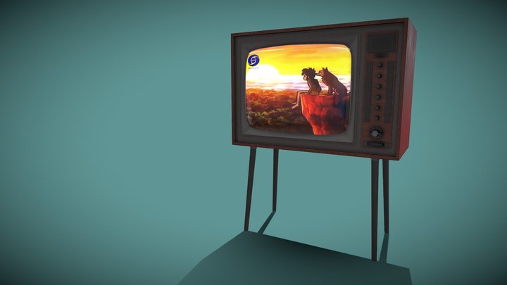 Old Retro Standing Cabinet TV 3D Model