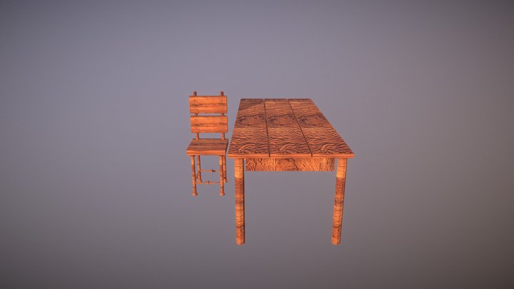 MANALIGOD Unity Chair N Table Texture 3D Model