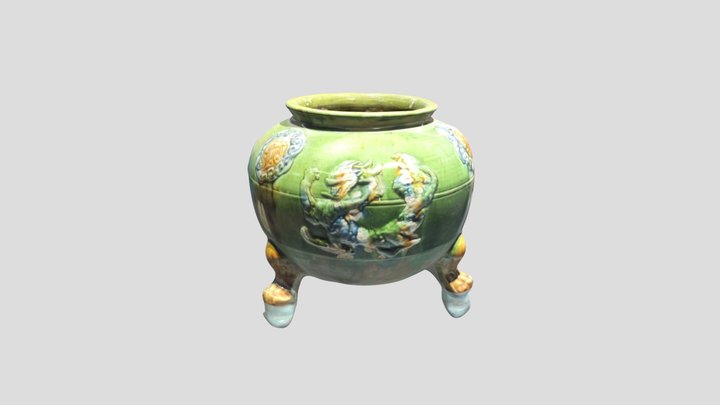 辽宁省博物馆唐三彩足罐 3D Model