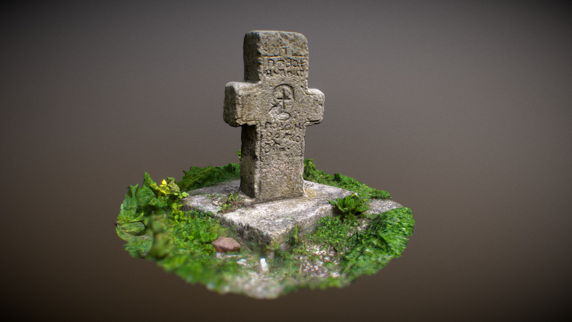 3D model Ancient cross - This is a 3D model of the Ancient cross. The 3D model is about a stone cross with a cross on top of it.