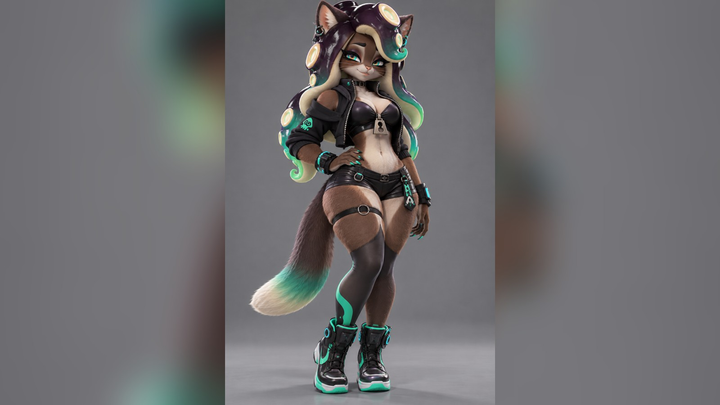 Marina (Splatoon) Furry 3D Model