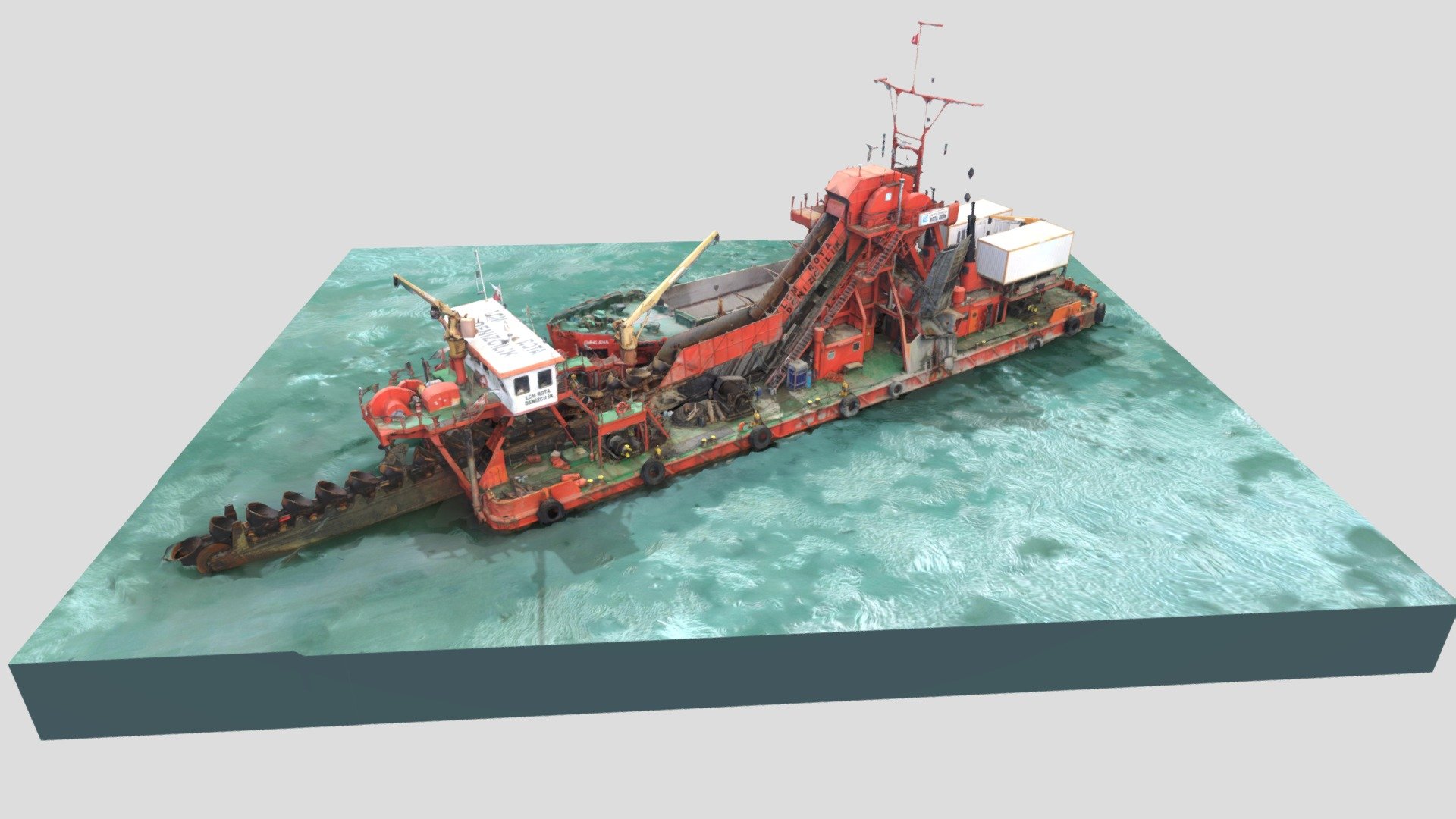 ODIN BUCKET DREDGER Germany 1976 / LCM ROTA 3D model by Şevki ÜNAL