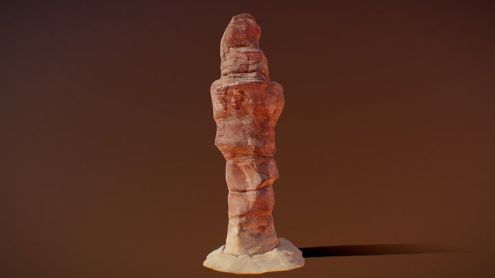 Desert Rock Column - Game-Ready 3D Model