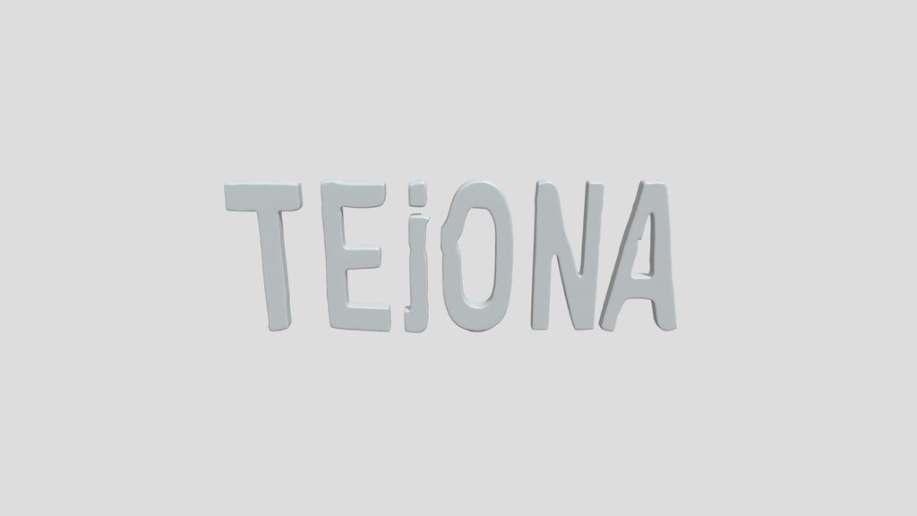Stenciled black text reading 'TEJONA' on white