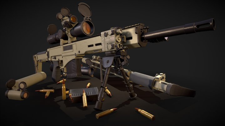 Chukavin SVC-h semi-automatic sniper 3D Model