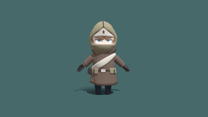 Chibi Vasily. Golden Kamuy 3D Model