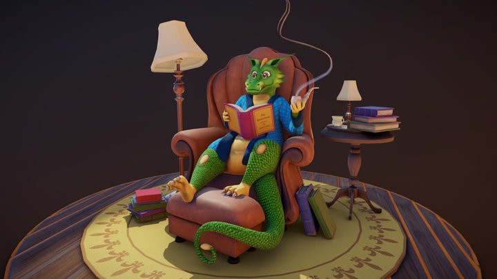 The Literate Dragon 3D Model