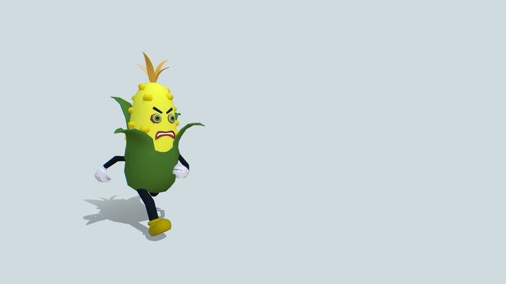 Corn Character Low-poly 3D Model