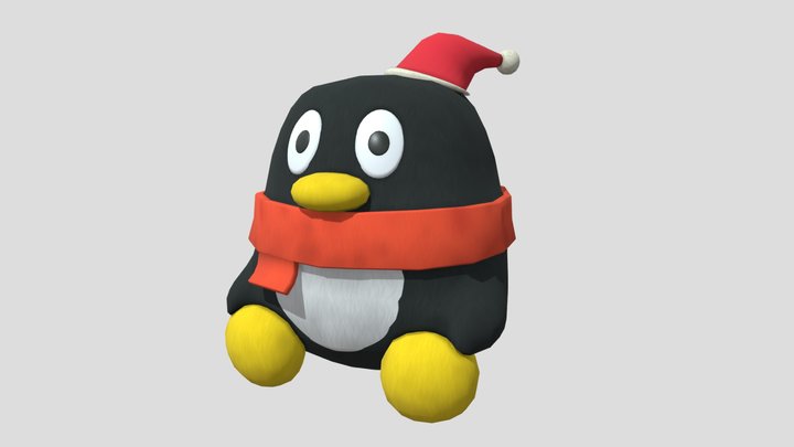 Christmas Penguin Plush 3D Model