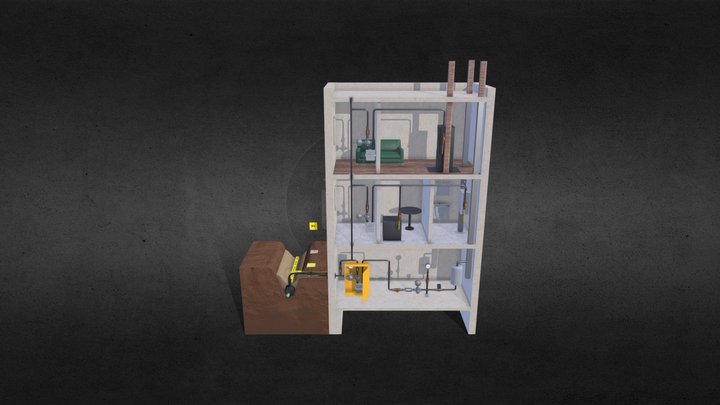 2. Plinske Instalacije s Animacijama 3D Model