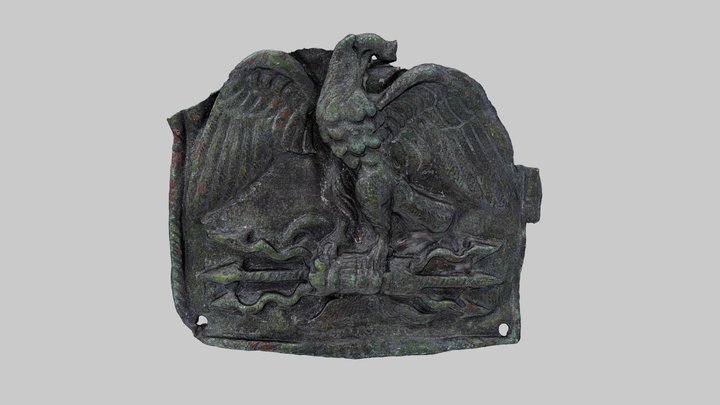 Bronze plate with eagle on thunderbolt 3D Model