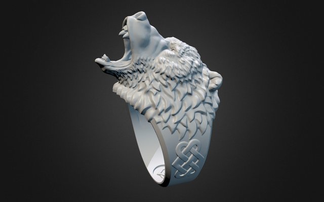 Roaring Bear Ring 3D Model