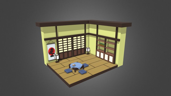 Isometric Japanese Room 3D Model