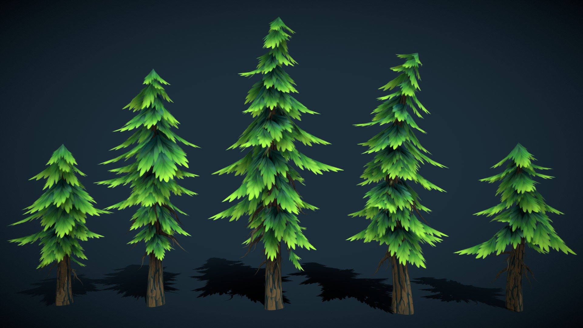 Stylized Conifer Tree Pack (Pine & Fir Style ) - 3D model by POLYSCAN ...
