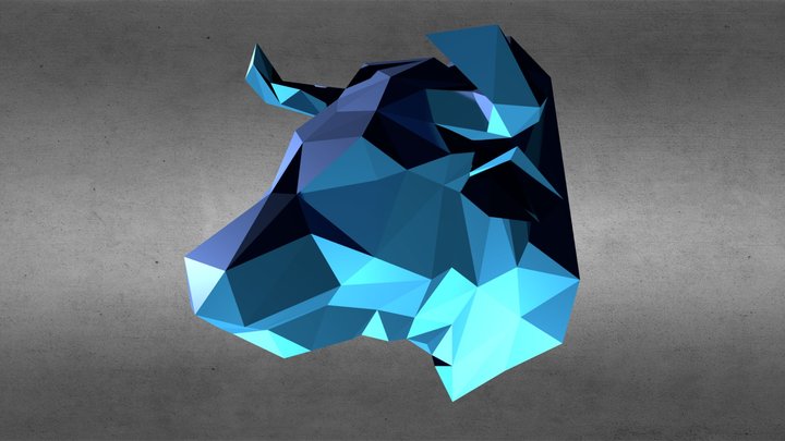Low Poly Bull Head 3D Model