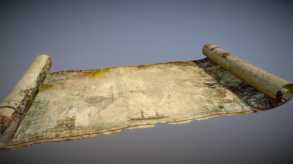 Old Map 3D Model