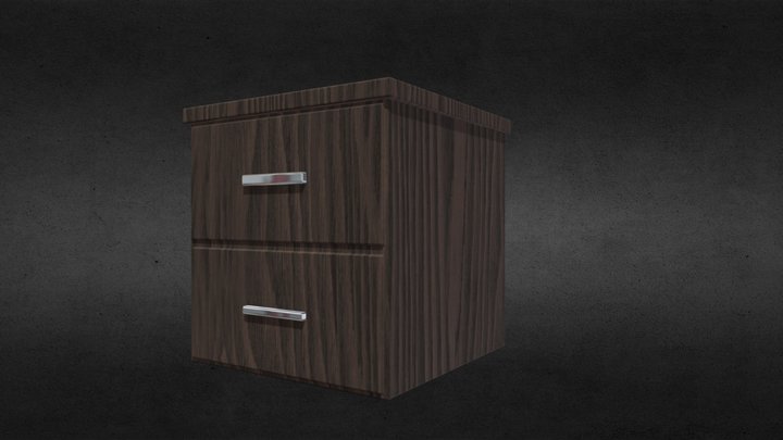 Modern Wooden Drawer 3D Model