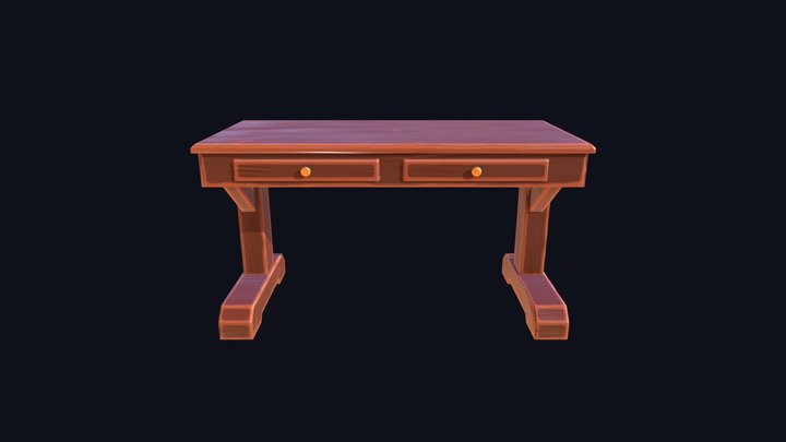 Stylized Desk 3D Model