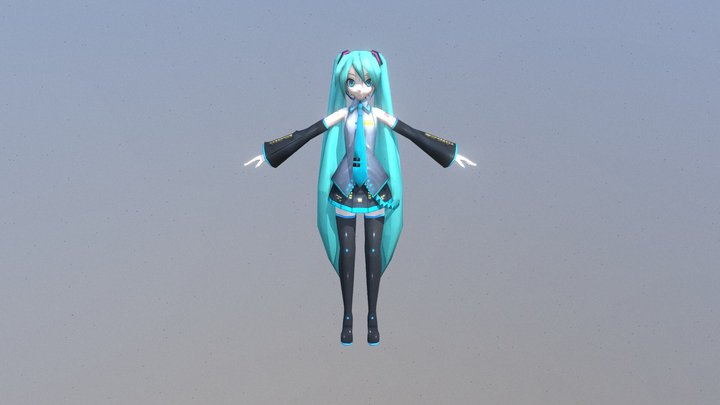 Official Hatsune Miku Model (Rigless) 3D Model