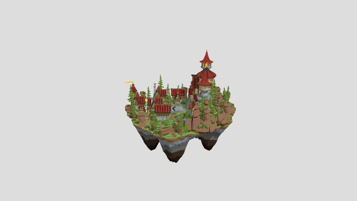 Crimson Lobby - Medieval Castle 3D Model