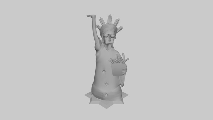 The Simpsons Game (2007) - Lady Liberty Statue 3D Model