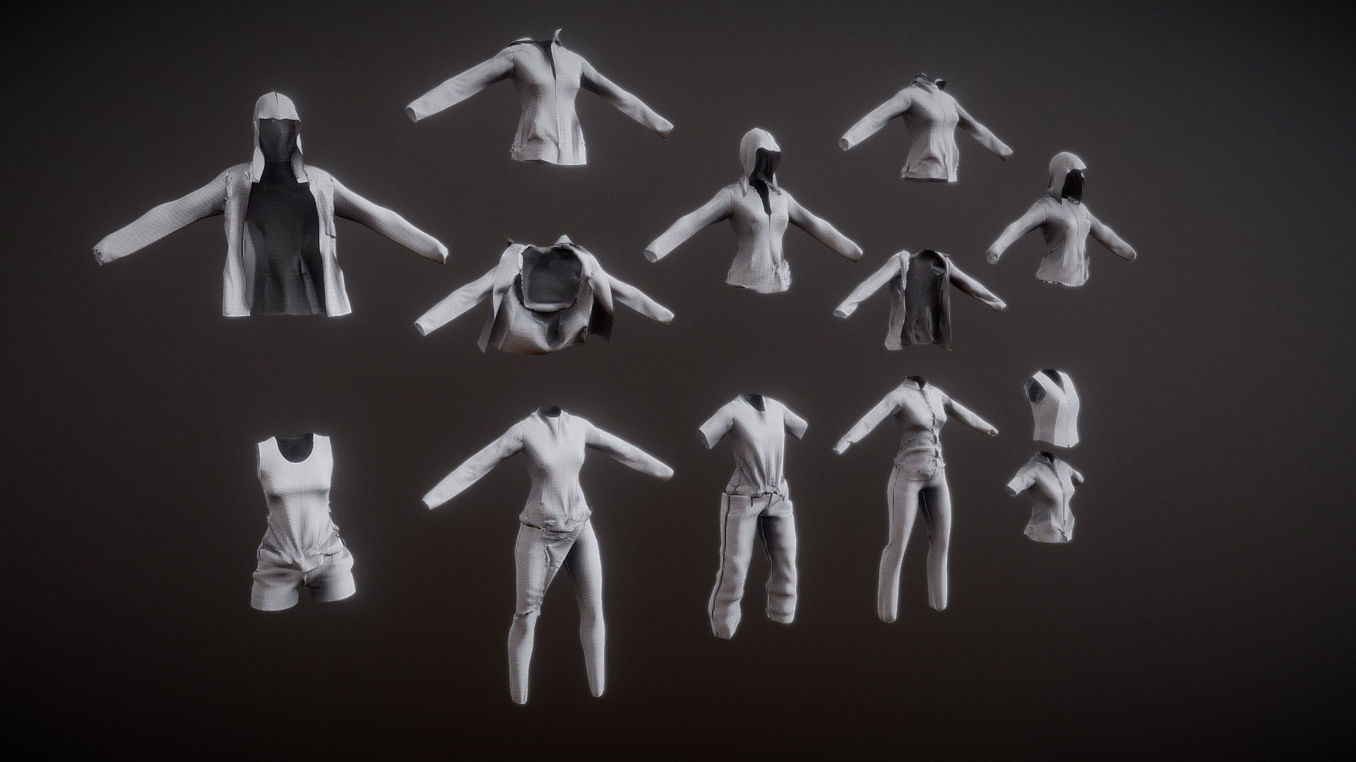 Shape of Clothes For Ray II by cloth sim demo - Download Free 3D model ...