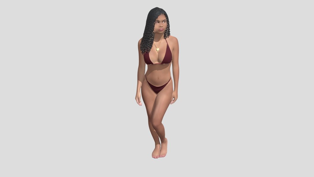 Red Bikini Model Standing