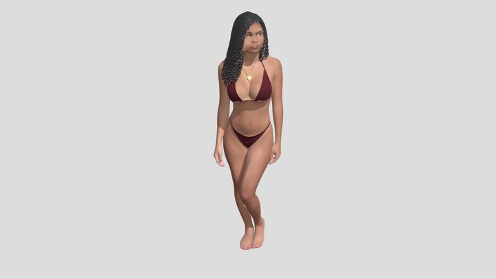Red Bikini Model Standing – Modello 3D gratuito STL