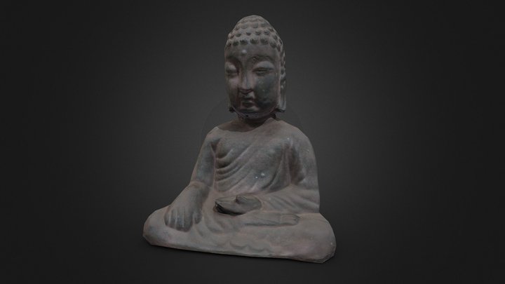 Buddah Statue de-lit 3D Model