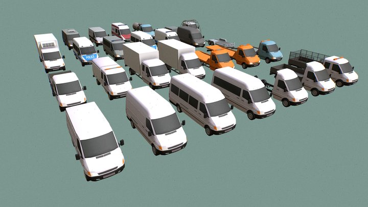 Low Poly Vehicle Mini Pack 7 3D Model