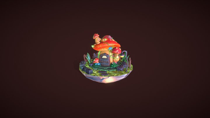 stylized mushroom house 3D Model