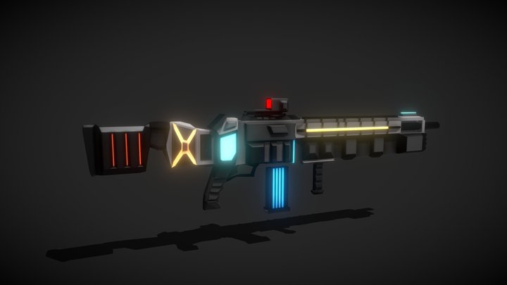 Sci-Fi Rifle V2 + Mag 3D Model