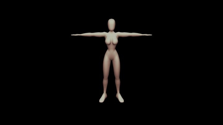 Female base mesh T pose 3D Model