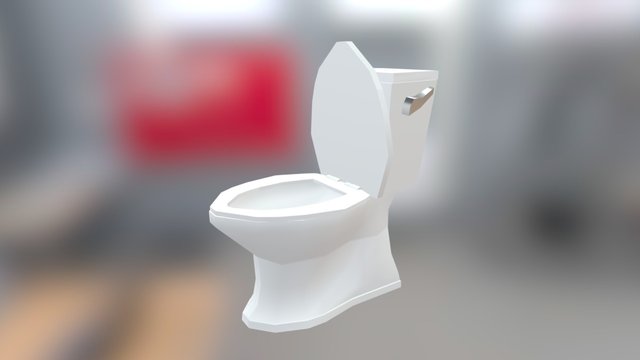 Animated low poly toilet 3D Model