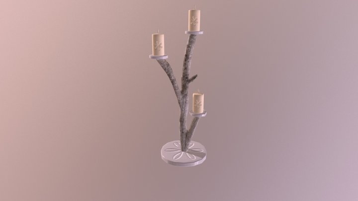 Driftwood Candlestick 3D Model