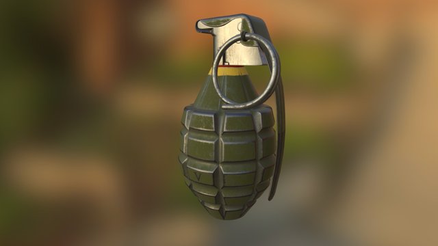 Mk 2 Grenade. Wear and tear 3D Model