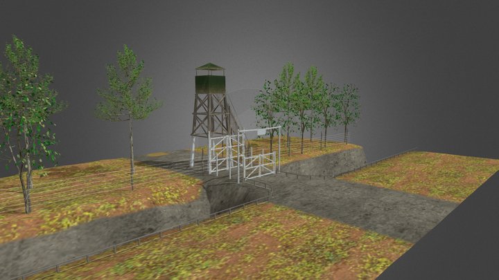 Watchtower, trench & entrance -Aguthi Works Camp 3D Model