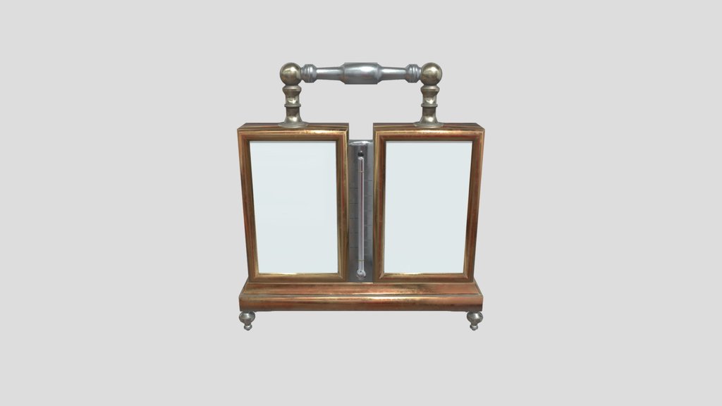 1800s Clock Barometer Desk Set