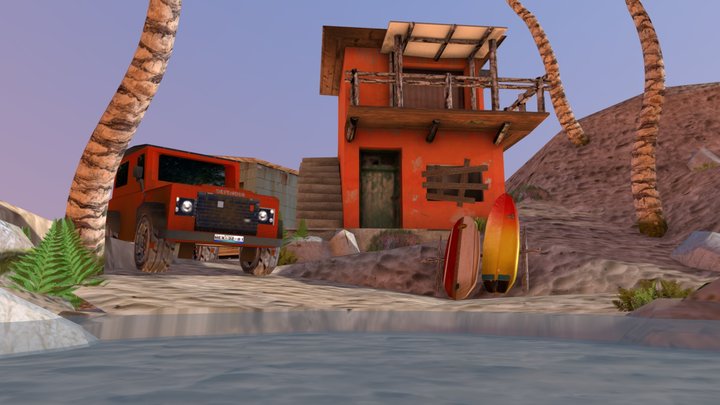1DAE_GarciaBoudry_MexicanbeachScene 3D Model