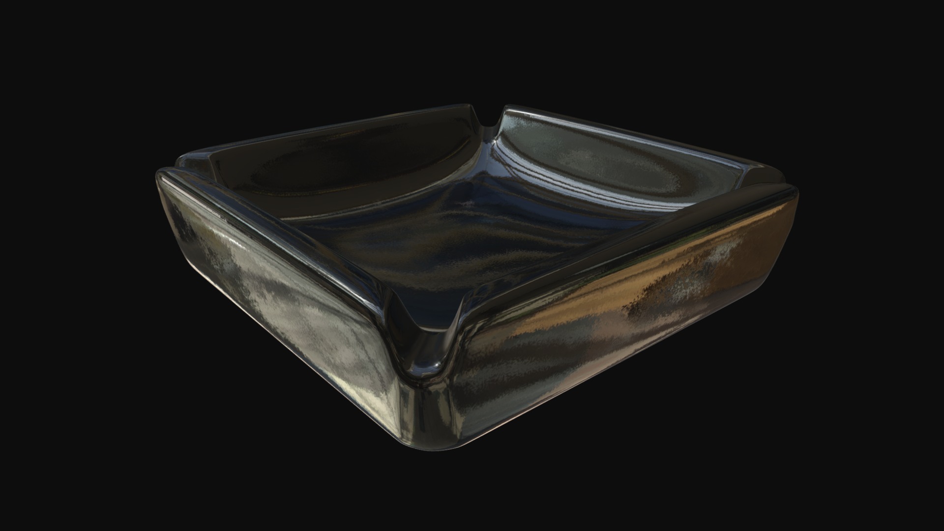3D model Square glass ashtray - This is a 3D model of the Square glass ashtray. The 3D model is about a close-up of a ring.