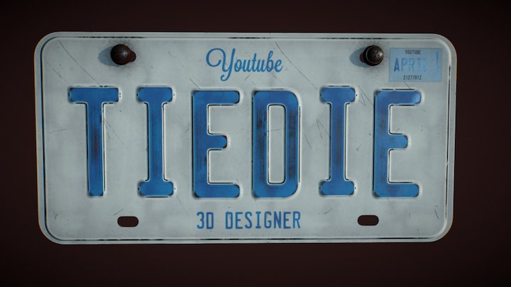 Quixel Texturing Test: License Plate 3D Model
