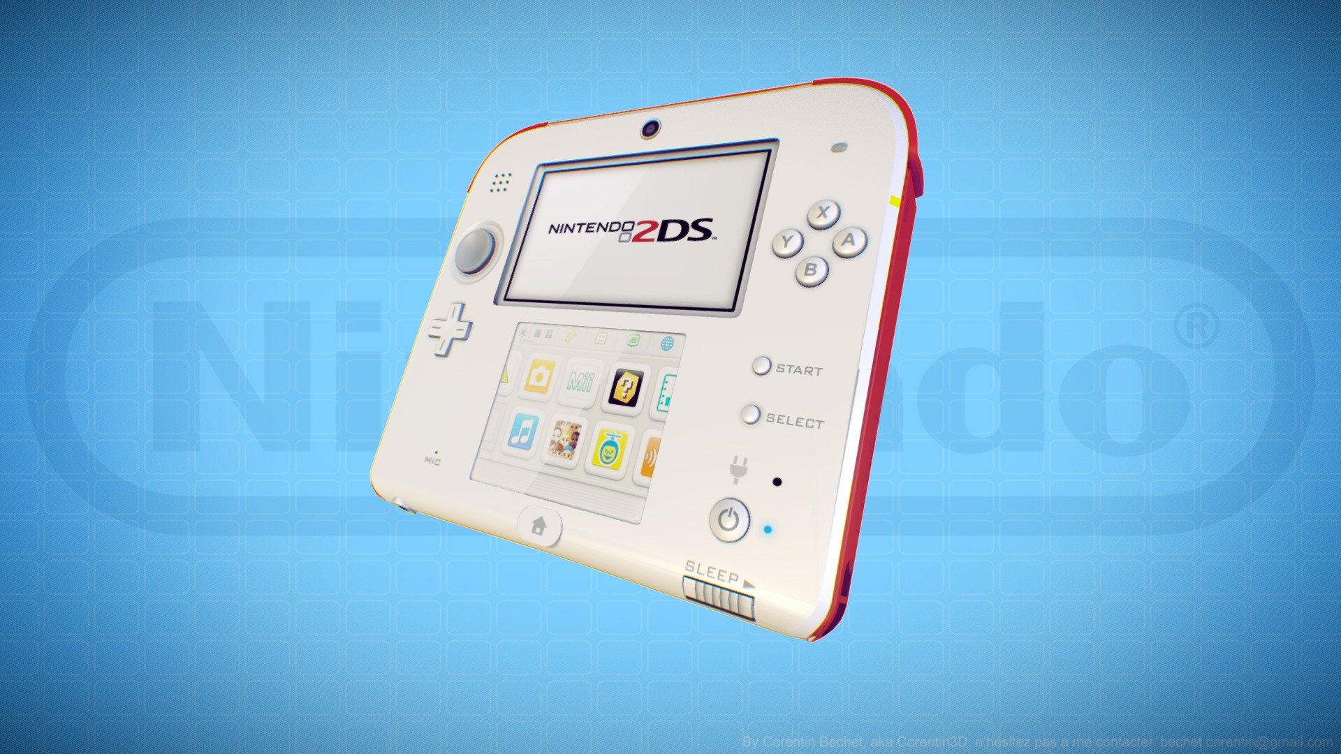 Nintendo 2DS - Download Free 3D model by CB3D (@corentin3D) [c90cb64]