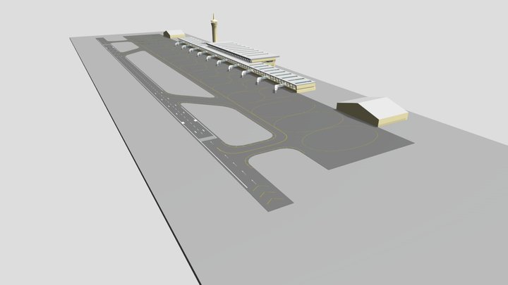 low poly airport 3D Model